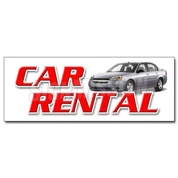 Signmission CAR RENTAL DECAL sticker auto rent daily weekly automobil low rate, D-12 Car Rental D-12 Car Rental - main